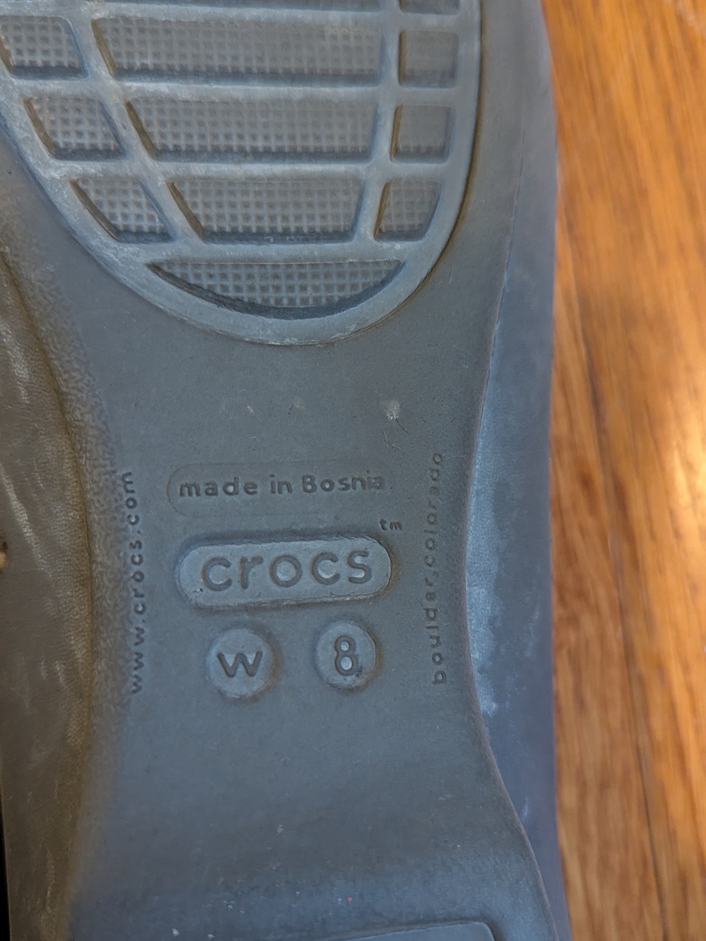 CROCS Dark Grey Slip-On Ballet Flats with Silver Logo Accent - Picture 6 of 8